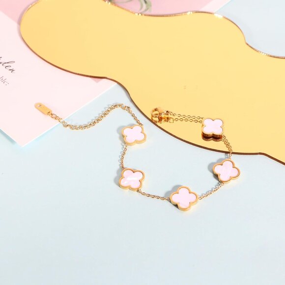 Delicacy Clover Bracelets Necklace Set:Clover Necklaces Clover Bracelet Women Li - Picture 3 of 6